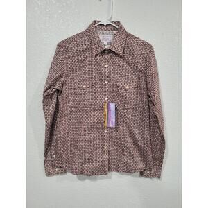 Panhandle Men's Western Pearl Snap Long Sleeve Shirt Size Medium 100% Cotton #16